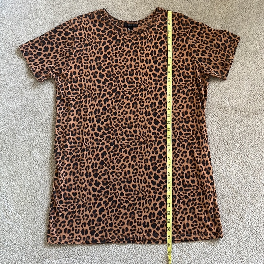 FOREVER 21 LEOPARD PRINT T-SHIRT DRESS/SIZE L - Picture 3 of 5